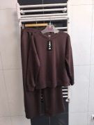 Komplet dresowy masełko czekoladowy brąz i L/XL nowy z metką