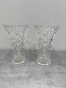 Dwa wazony szkło prl Ząbkowice 15 cm