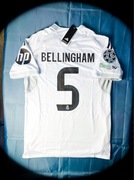 (S) Bellingham #5 Real Madrid Nowa Biała Home Jersey Liga Mistrzów 2025/26