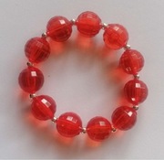 Bransoletka czerwona kula dyskotekowa