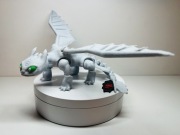 Smok figurka 3D biały ruchome elementy smok ozdoba prezent PLA druk 3D