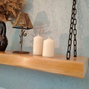 Półka drewniana na łańcuchu loft rustykalna 100cm