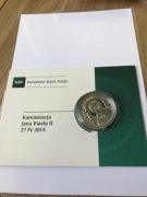 10 zł Kanonizacja Jana Pawła II z folderem, cert. 