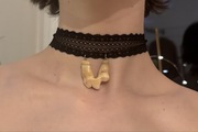 Naszyjnik choker koronkowy z zębem | ręcznie robiony chabryistokrotki