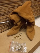 Kozaki Saway botki r.39 camel jak nowe,zamsz