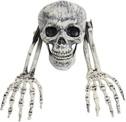 Świecący szkielet na Halloween, zestaw czaszka + ręce + łańcuchy LED