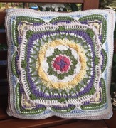 Szydełkowa poduszka 37x37 cm handmade boho vintage