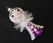 Bombki choinkowe szklane Lala z żabotem kształtka wzór retro jak prl 