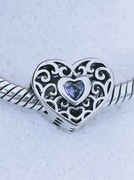 Charm's modułowy koralik  s925 serce ażurowe 