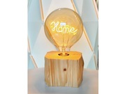 Rustykalna lampka nocna ze starej, ponad 100-letniej belki, rękodzieło