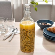 IKEA KORKEN Butelka z kapslem, wzór/niebieski