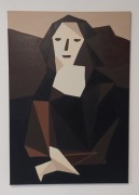 Mroczna Lisa obraz 70x100 cm farby akrylowe 