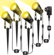 Reflektory ogrodowe LED 20 m 4 sztuki ciepła biel 12V IP65