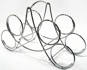 Masywny stojak na wino 5 butelek drut 4mm chromowany gruby stabilny stalowy