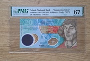 Banknot kolekcjonerski 20 złotych w gradingu PMG
