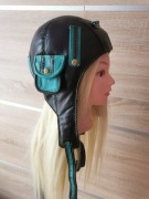 Czapka pilotka skórzana bojówka 57-58 cm