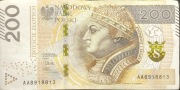 Banknot 200 zł seria AA 2015 AA8918813