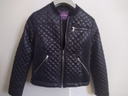 Bershka kurtka damska, dziewczęca, czarna, pikowana