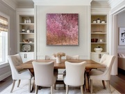 Abstrakcja różowa miedziama obraz 100x100cm