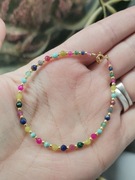 Bransoletka znak zodiaku Byk szafir turmalin szmaragd Nefryt turkus 