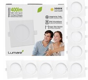 Reflektor LED Lumare 6W – ultra płaski, IP44, ciepła biel – SREBRNY