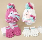 Nowy komplet Czapka jednorożec i rękawiczki Nowość 