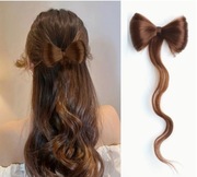 Spinka kokarda z włosów brąz