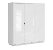 SZAFA TRZYDRZWIOWA Black Red White Forn 180 cm Biały Połysk 2 Szuflady