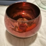 Mały wazonik lub świecznik szkło czerwony