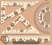 Zestaw geometryczny 4-częściowy | Linijka, ekierka, kątomierz | Kapibara