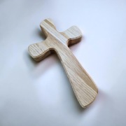 Piękny krzyż na ścianę z drzewa egzotycznego 27cm  Ręcznie wykonany