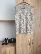 Beżowa bluzka z koronki