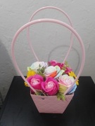 Flowerbox mydlany torebka na zakończenie roku szkolnego 