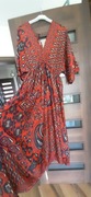 Sukienka boho długa maxi zwiewna czerwona S-L