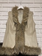 Kamizelka skora naturalna wzór Ochnik  jenot  M/L