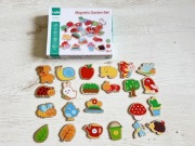 Magnesy drewniane na lodówkę ogród 23 sztuki