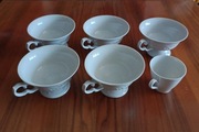 Filiżanki porcelanowe z PRL, białe