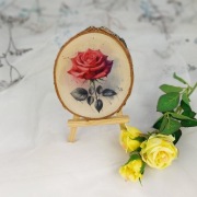 Plaster drewna pod kubek - zawieszka - róża