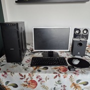 Kompletny zestaw pc AMD dual core Monitor Głośniki 2.1 klawiatura mysz