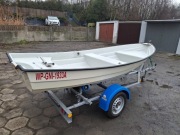 Łódź wędkarska kremowo - biała