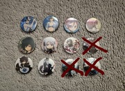 9x Małe Przypinki: Ao No Exorcist, KHR, Free, Pandora Hearts, Fairy Tail