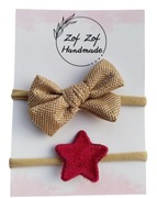 Zestaw opasek świątecznych kokarda i gwiazdka