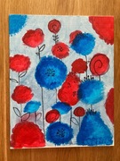 Obraz kwiaty farba akrylowa