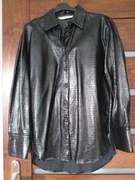 Zara koszulowa bluza skóropodobna roz S czarna 