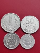 Zestaw monet 1zł 50gr 20gr 10gr 1978