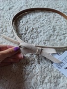 Nowy pasek ecru z kokardką 92 cm