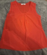 Elegancka bluzka bez rękawów - intensywny kolarowy kolor