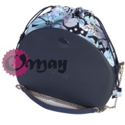 Granatowy organizer worek do Obag MOON LIGHT kwiaty błękit szary komin OMAY