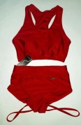 Komplet fitness I pole dance czerwony lycra S