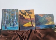 Trzy stare obrazy olejne